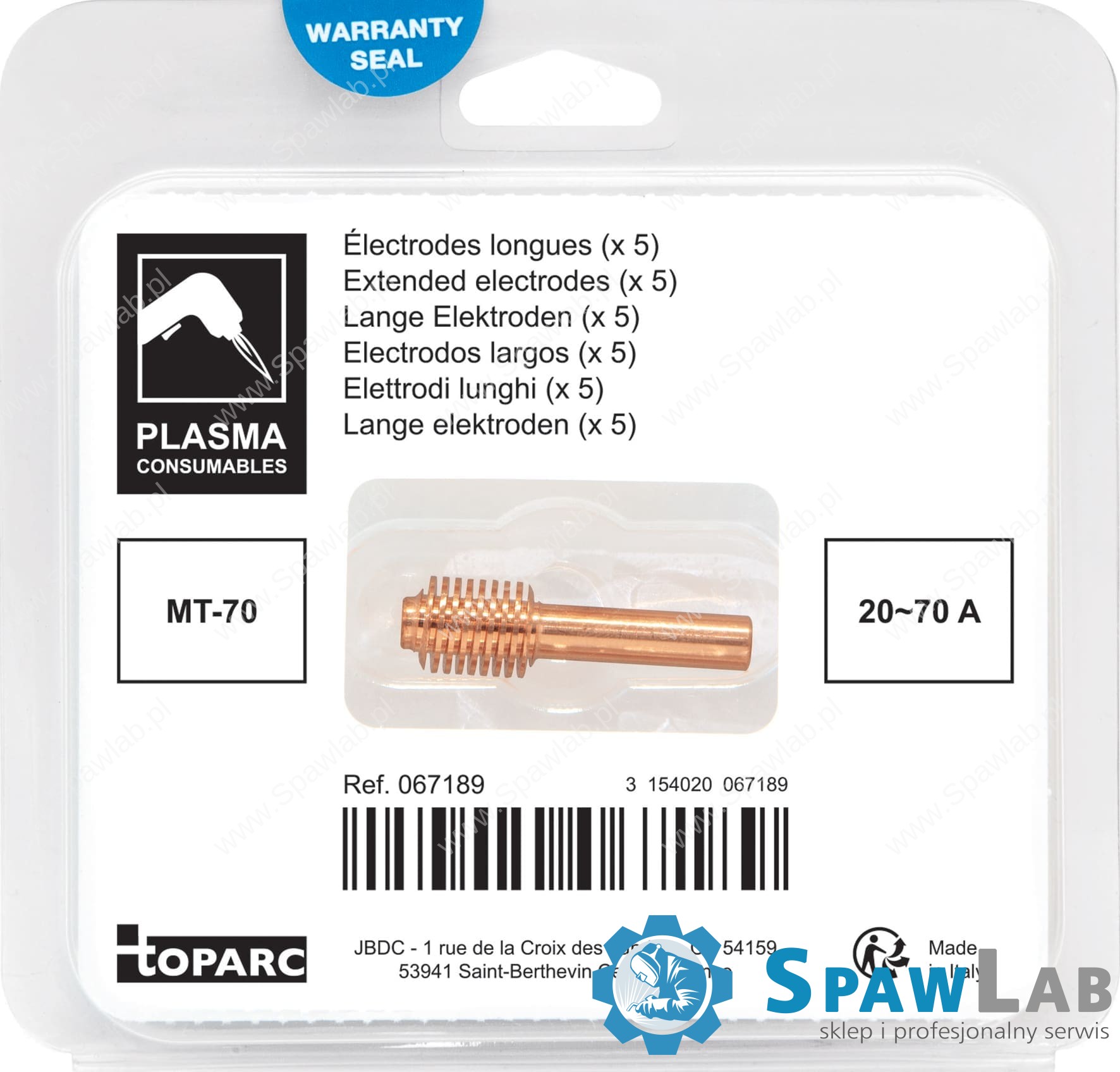 GYS 5 LONG ELECTRODES 20/70A - PLASMA TORCH MT-70 067189