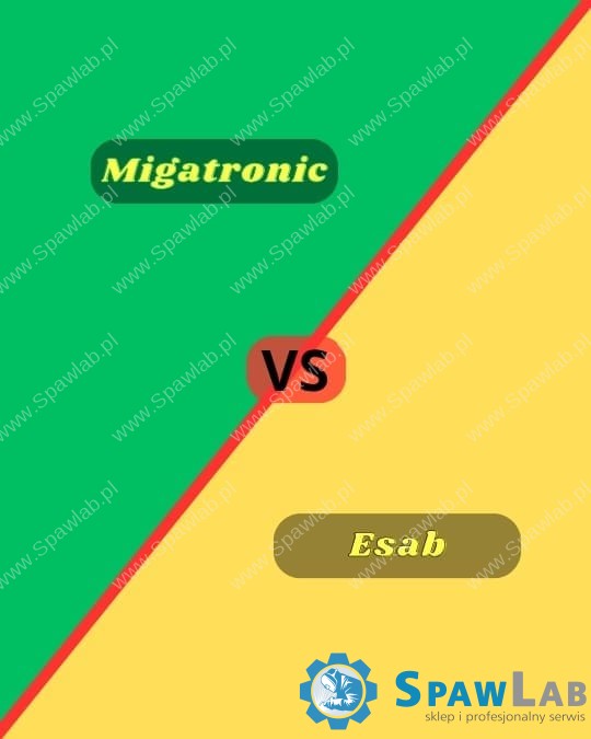 Stół warsztatowy z dwiema spawarkami, Migatronic CenTIG 200 i Esab CaddyTig 2200i, przygotowanymi do testu porównawczego spawarek TIG.