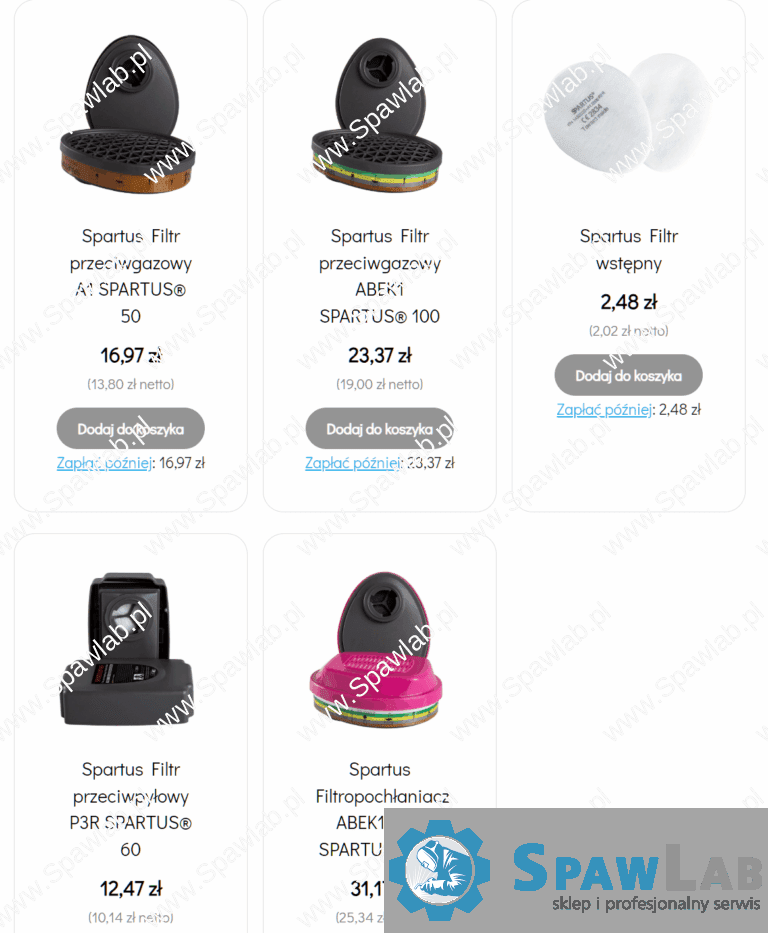 www.spawlab.pl półmaska spawalnicza filtr