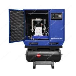 Airpress Cichy kompresor dwutłokowy APZ 900-90-90S 10 bar 7.5 KM/5.5 kW 611 l/min 2x90 l - połączenie gwiazda-trójkąt