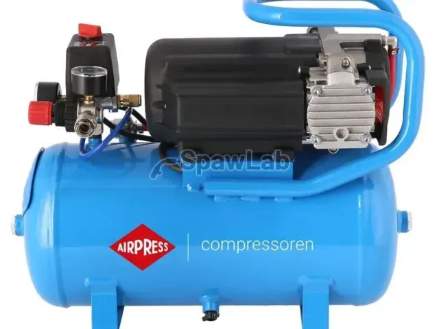 Airpress LMO 15-210 quiet oil-free twin-piston compressor 10 bar 0.75 HP/0.55 kW 125 l/min 15 l