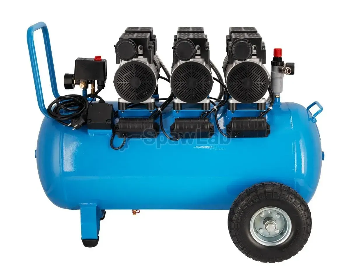Airpress LMO 90-380 quiet oil-free compressor 8 bar 3 HP (3 x 1 HP) / 2.25 kW 280 l/min 90 l, photo 4