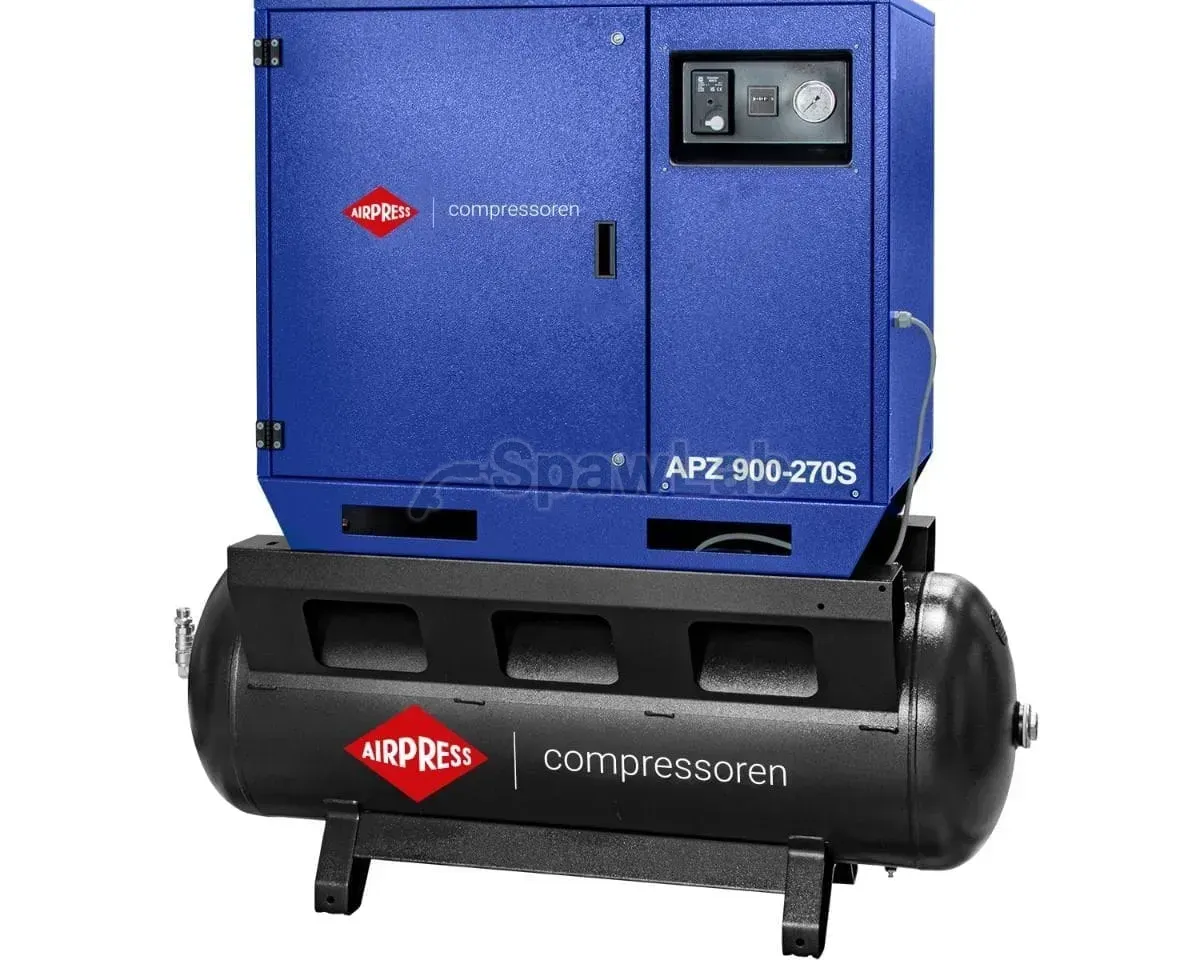 Airpress APZ 900-270S schallgedämmter Zweikolbenkompressor 10 bar 7,5 PS/5,5 kW 611 l/min 270 l, Stern-Dreieck-Schaltung