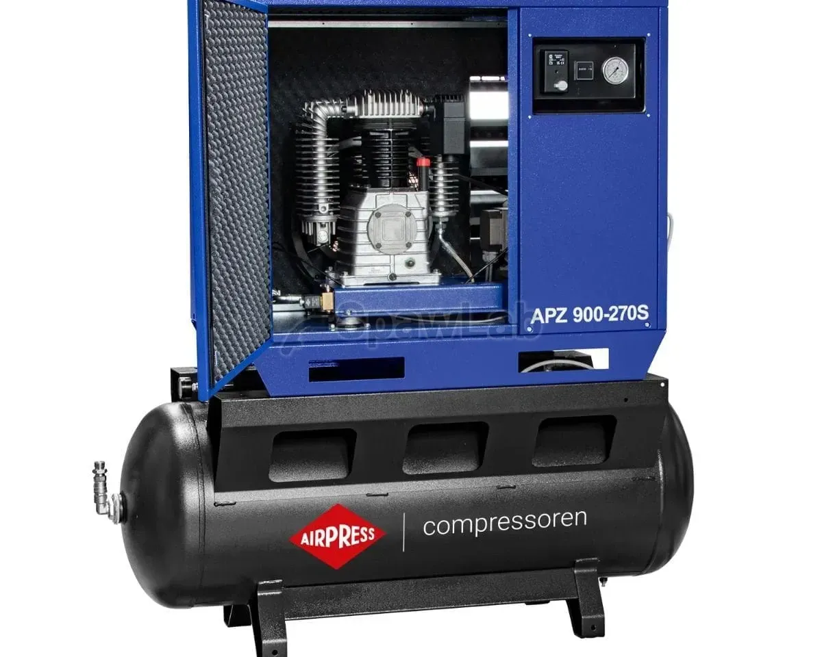 Airpress APZ 900-270S silent twin-piston compressor 10 bar 7.5 HP/5.5 kW 611 l/min 270 l, star-delta connection, photo 5