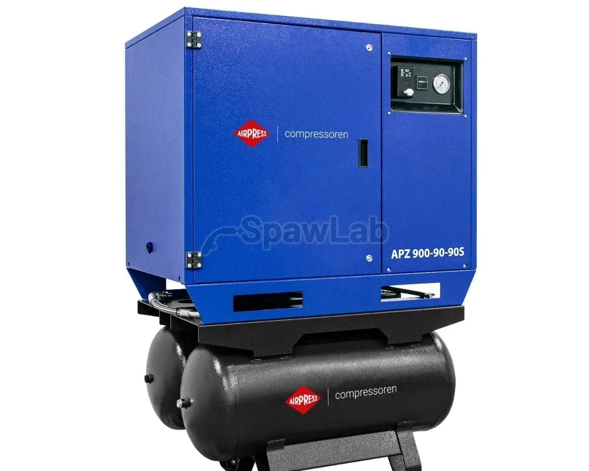 Airpress Silent twin-piston compressor APZ 900-90-90S 10 bar 7.5 HP/5.5 kW 611 l/min 2×90 l - star-delta connection, photo 4