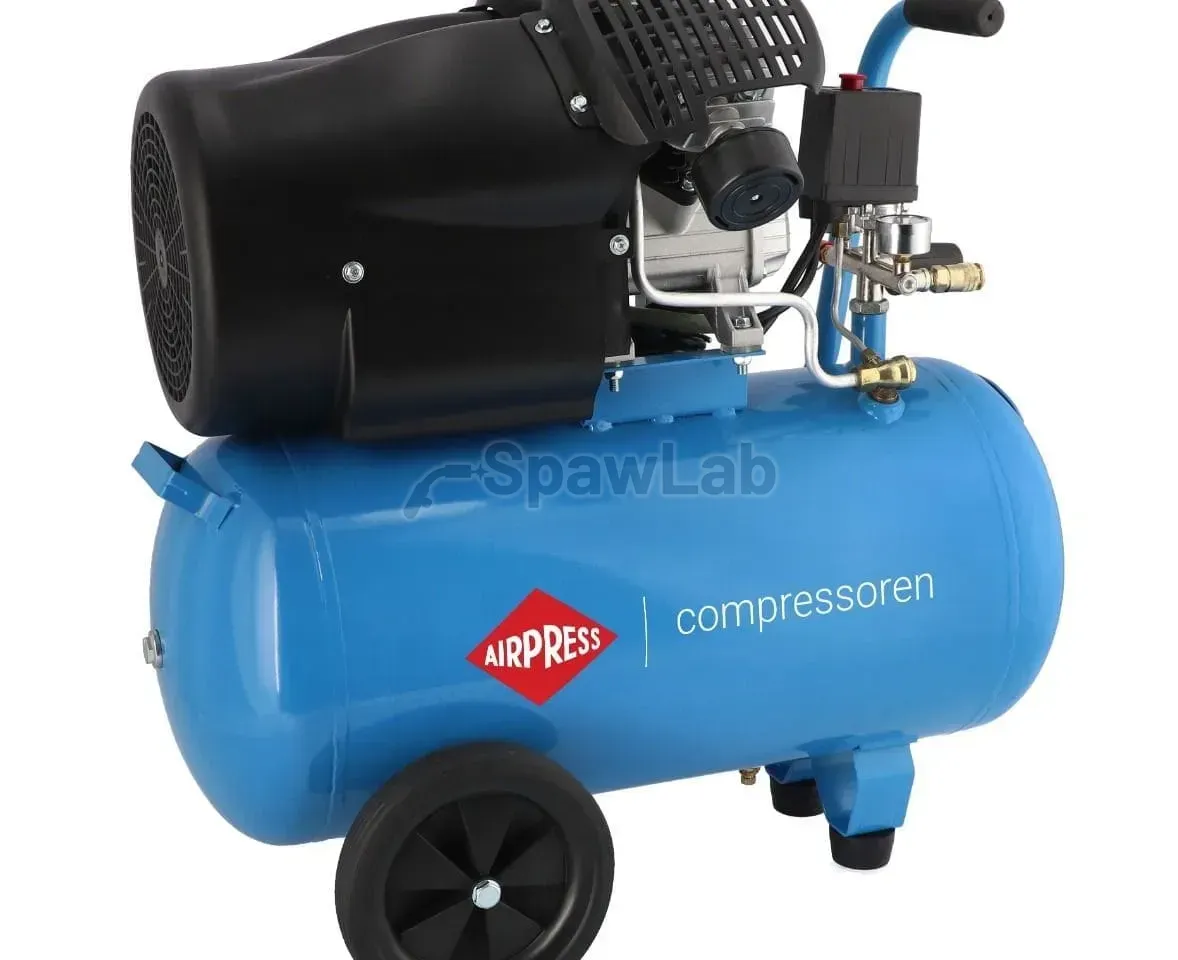Airpress HL 425-50 twin-piston compressor + air wrench and accessories set