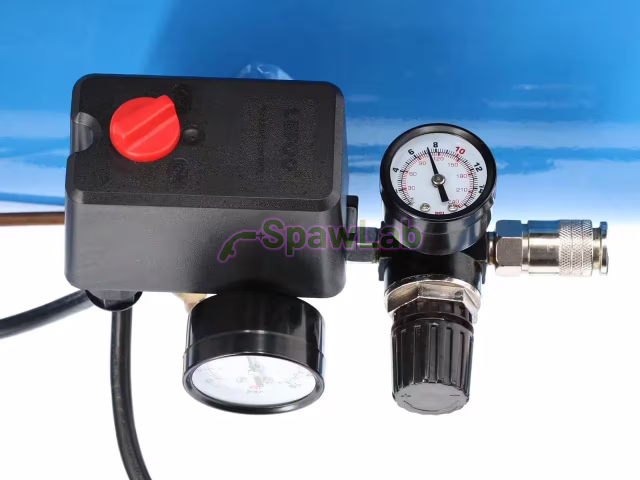 Airpress Kompresor LM 25-350 + zestaw z pistoletem do tynkowania i wężem pneumatycznym, zdjęcie 10