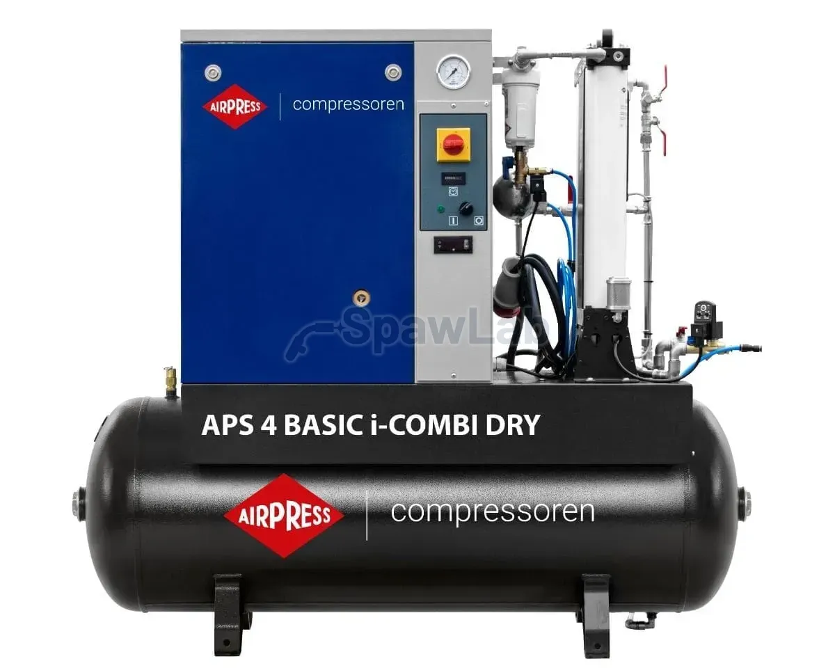 Airpress Kompresor śrubowy APS 4 Basic i-Combi Dry 10 bar 4 KM/3 kW 366 l/min 200L z adsorpcyjnym zestawem filtracyjnym OFAG4