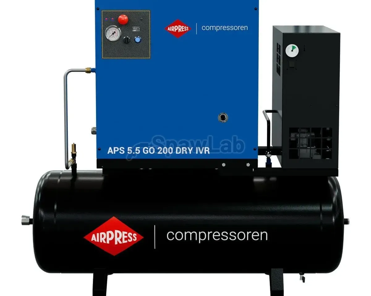 Airpress Screw compressor APS 5.5 GO 200 Combi Dry IVR 5.5 HP / 4 kW 10 bar 264-468 l/min 200 l, photo 2