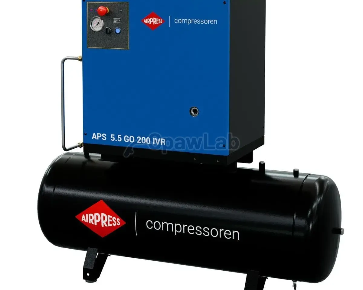 Airpress APS 5.5 GO 200 Combi IVR screw compressor 5.5 HP / 4 kW 10 bar 264-468 l/min 200 l