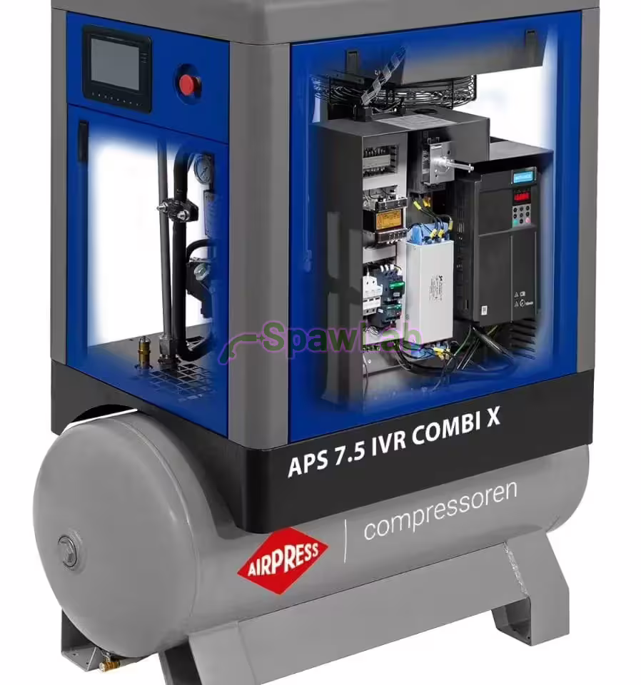 Airpress Screw compressor APS 7.5 IVR Combi X 10 bar 7.5 HP/5.5 kW 170-760 l/min 200 l