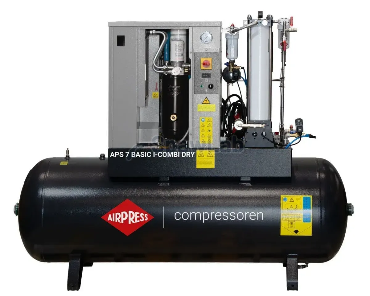 Airpress Schraubenkompressor APS 7 Basic und-Combi Dry 10 bar 7.5 PS/5.5 kW 780 l/min 500 l mit Adsorptions Satz Filter OFAG4, Bild 2