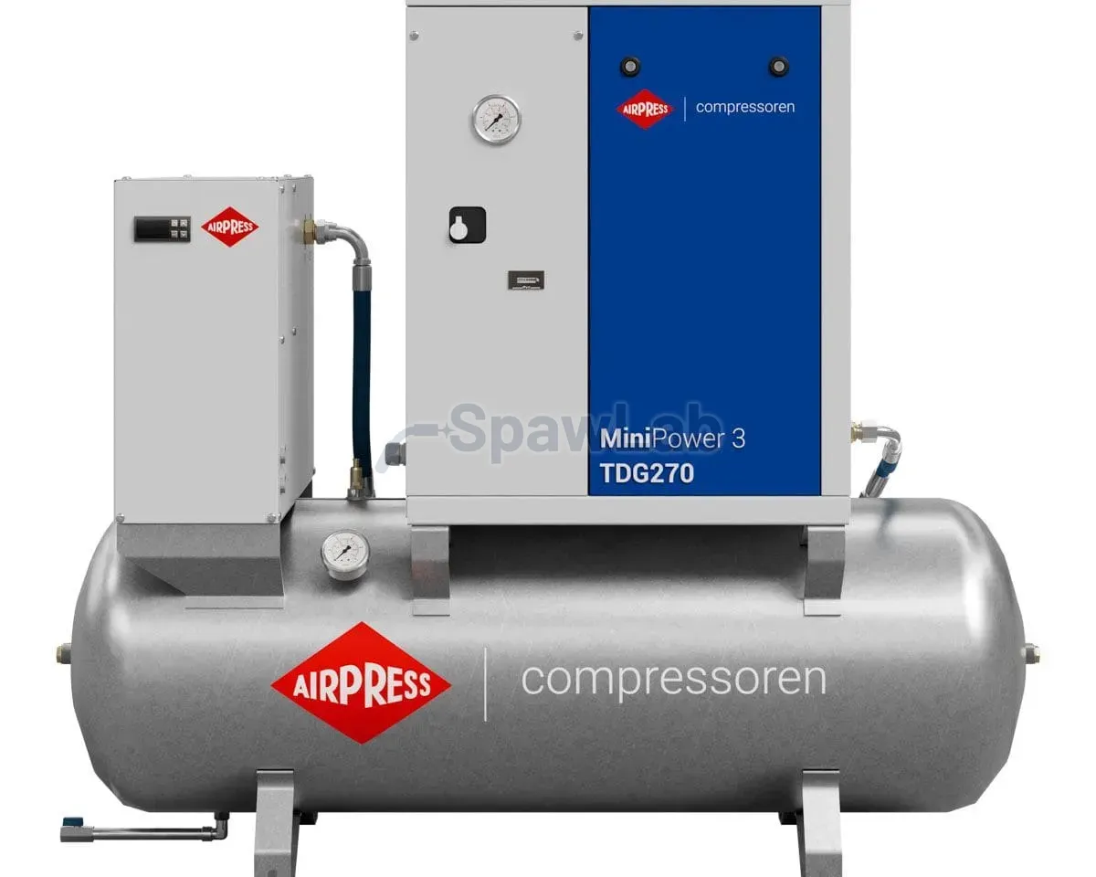 Airpress Kompresor śrubowy MiniPower 3 TDG270 | 3.0 KM / 2.2 kW | 325 L/min | 270 L galwanizowany