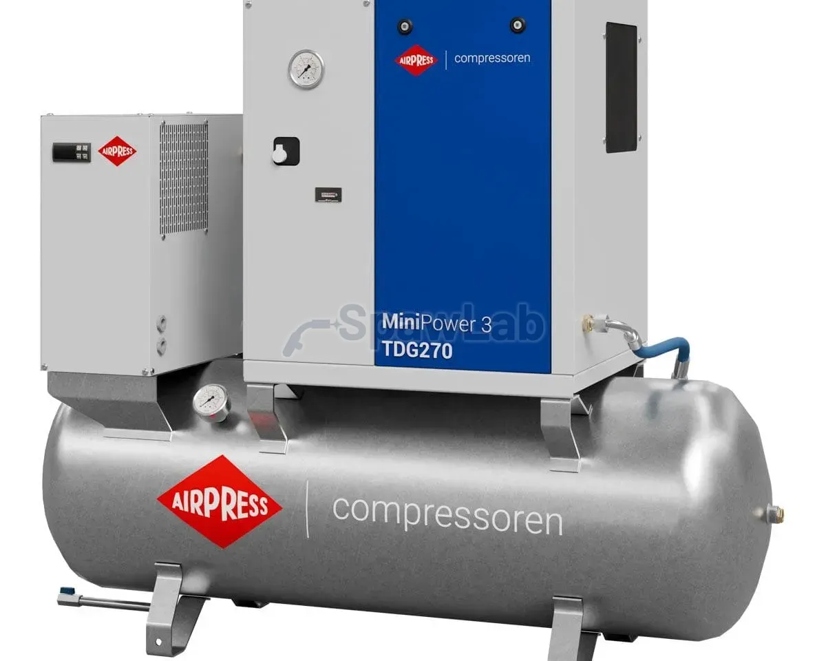 Airpress Kompresor śrubowy MiniPower 3 TDG270 | 3.0 KM / 2.2 kW | 325 L/min | 270 L galwanizowany, zdjęcie 2