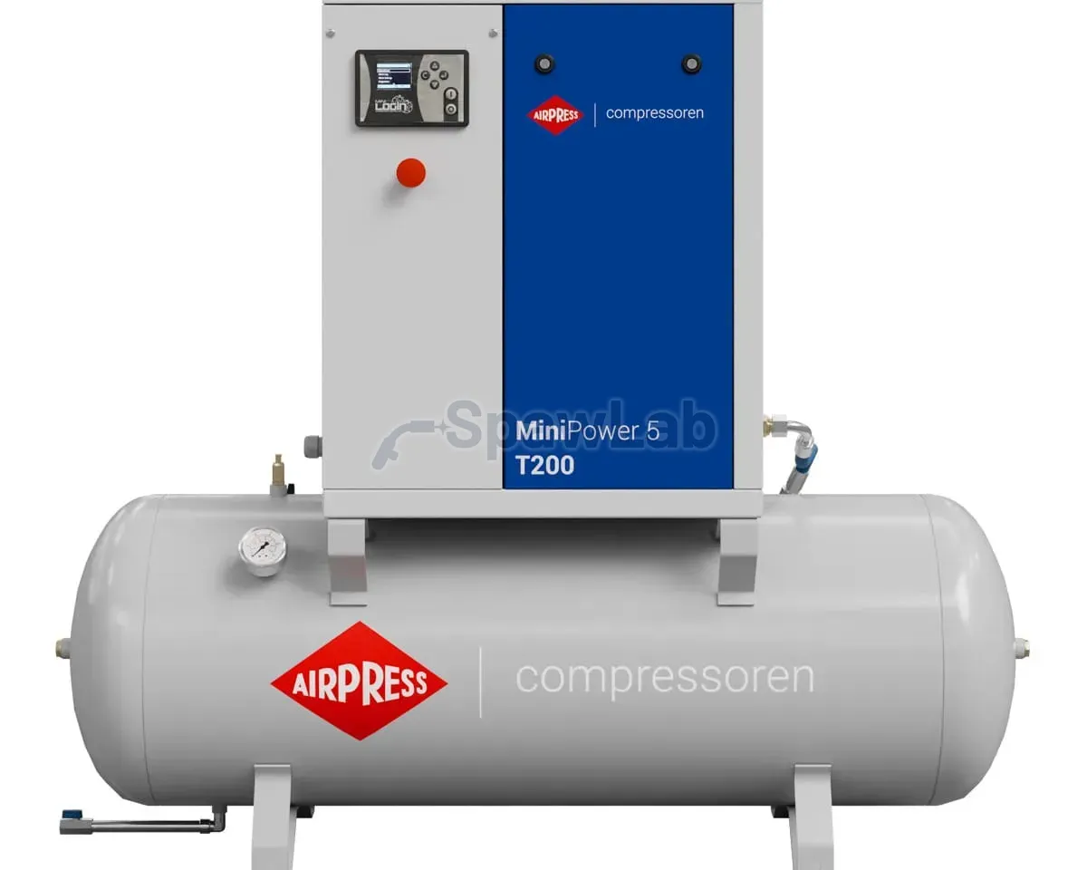 Airpress Screw compressor MiniPower 5 T200 | 5.5 HP / 4.0 kW | 485 L/min | 200 L