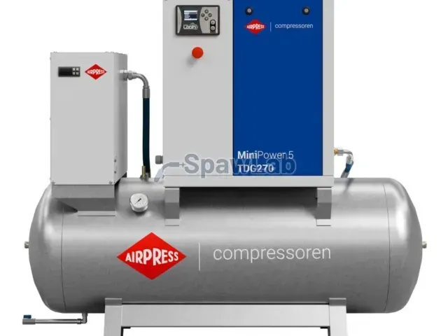Airpress Kompresor śrubowy MiniPower 5 TDG270 | 5.5 KM / 4.0 kW | 485 L/min | 270 L galwanizowany
