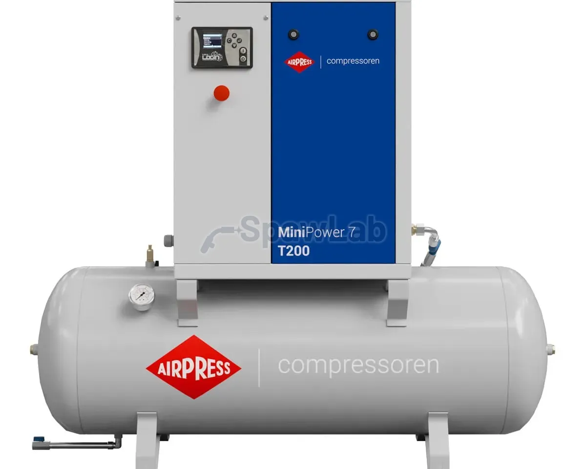 Airpress Kompresor śrubowy MiniPower 7 T200 | 7.5 KM / 5.5 kW | 650 L/min | 200 L