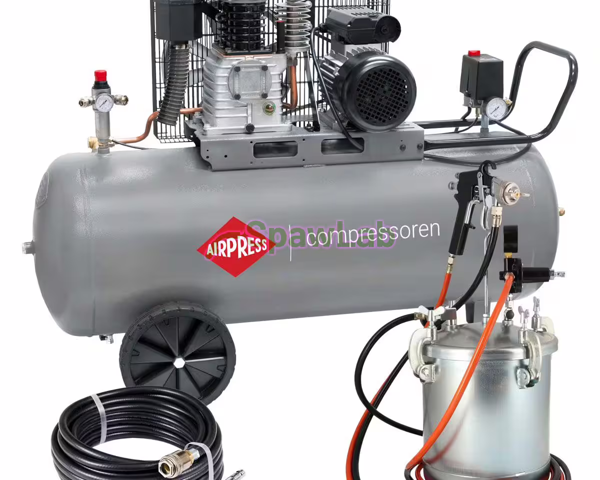 Airpress Kompressor HL 425-150 Pro + profesjonalny zestaw do bielenia i dezynfekcji gospodarstwa rolnego