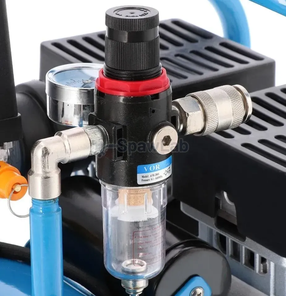 Airpress Small oil-free compressor twin-piston L 6-95 8 bar 0.71 HP/0.52 kW 48 l/min 5 l silent, photo 9