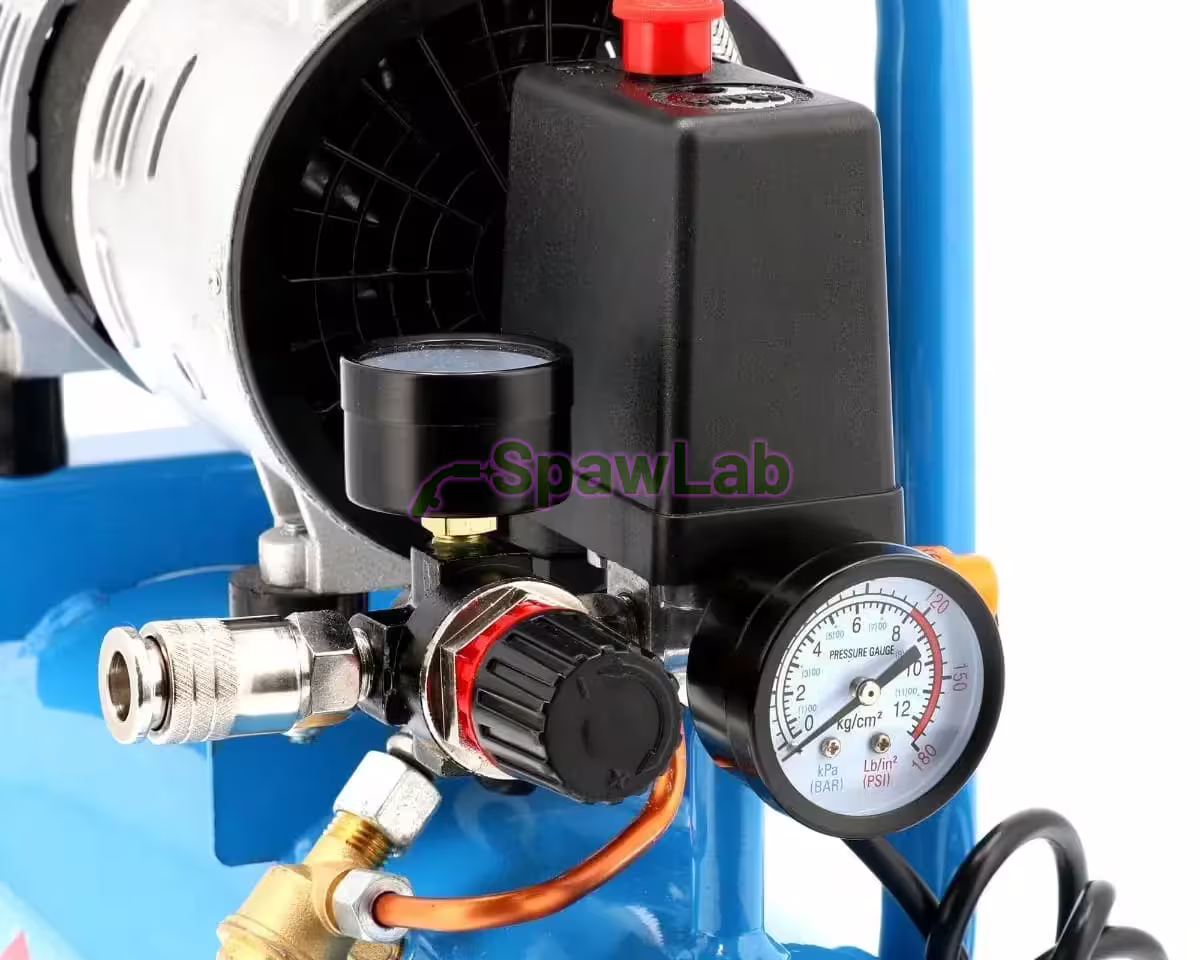 Airpress Mały kompresor L 6-105 8 bar + zestaw z pistoletem do przedmuchu i wężem pneumatycznym, zdjęcie 9