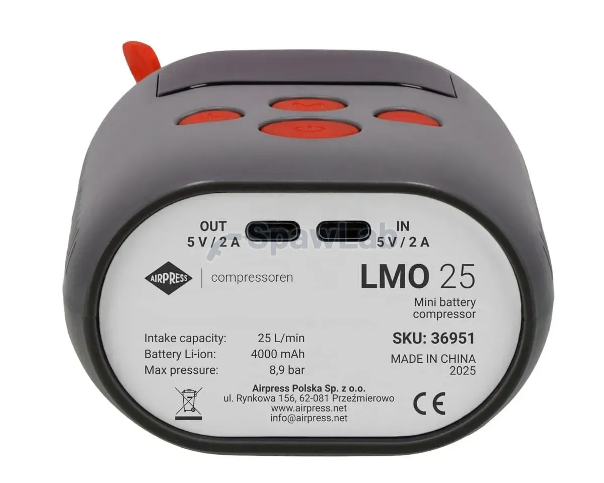 Airpress Mini compressor LMO 25 with power bank and torch light 8 bar 25 l/min 4000 mAh 5V, photo 6