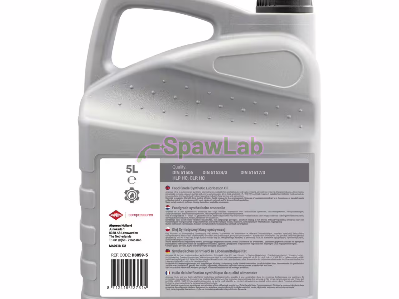Airpress Olej syntetyczny do sprężarek śrubowych klasy spożywczej FOODGRADE 5 l, zdjęcie 2