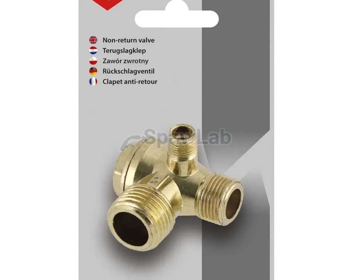 Airpress Rückschlagventil für Kompressor 1/2" x 3/8" x 1/8" (für Modelle 24l, 50l,100l)
