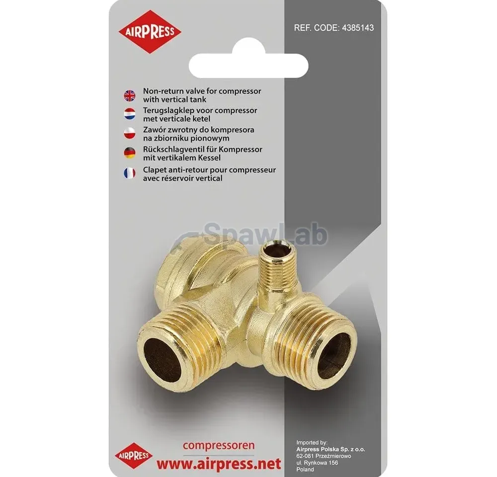 Airpress Check valve for compressor vertical 1/2" x 1/2" x 1/8" (for models 50l), photo 6