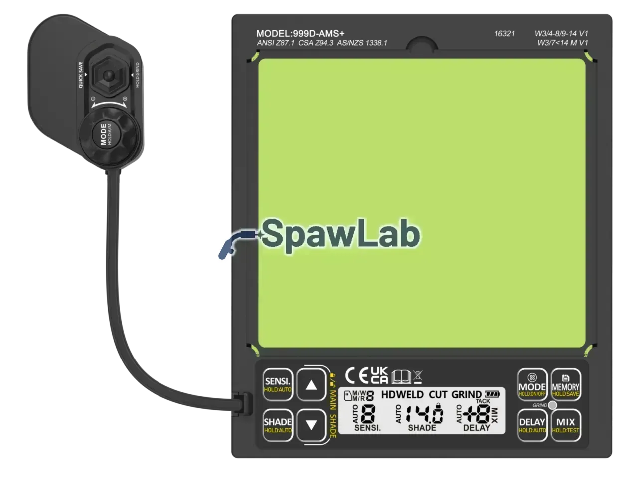 Ideal Auto-darkening helmet APS Pro 999D-AMS+ YELLOW MATT TrueColour, photo 2