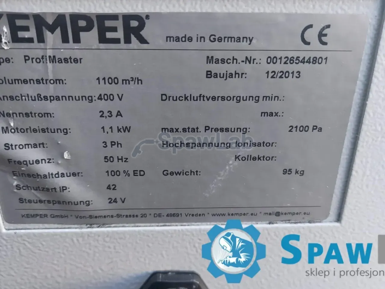 Kemper ProfiMaster, used welding fume extractor, photo 6