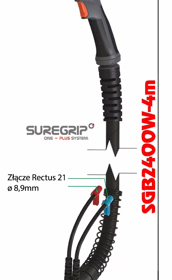 MIG/MAG welding torch Parker Suregrip Ergo 2400W PAK 4 m, photo 2
