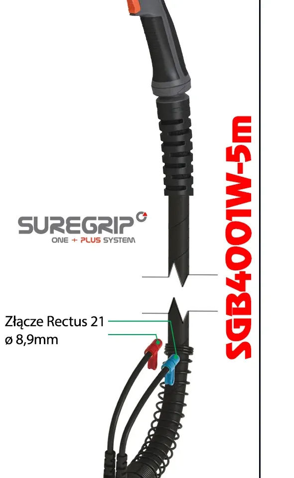 MIG/MAG welding torch Parker Suregrip Ergo 4001W PAK 5 m, photo 2