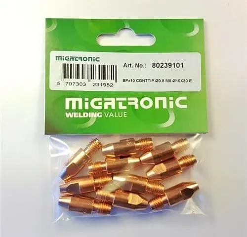Migatronic Końcówka prądowa Ø0.8 M8 Ø10×30 E
