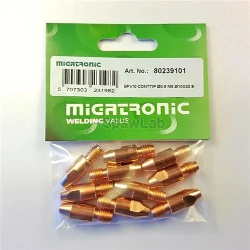 Migatronic Końcówka prądowa Ø0.8 M8 Ø10×30 E