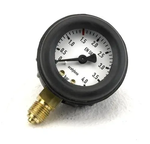 Migatronic low-pressure gauge for acetylene pressure regulator