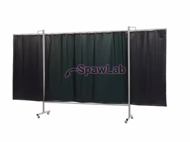 Migatronic mobile welding curtain 215 x 80 x 80 cm with green strips