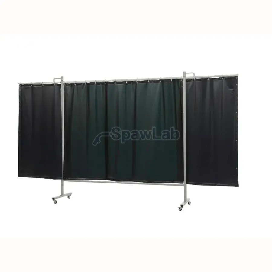 Migatronic mobile welding curtain 215 x 80 x 80 cm with green strips