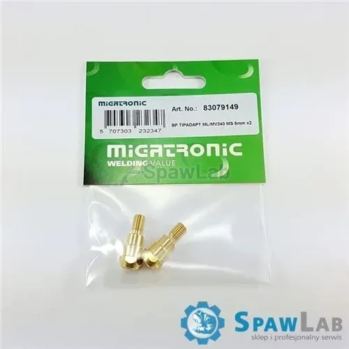 Migatronic Packung mit Adapter Stromdüsen für ML-MV240 5mm Messing
