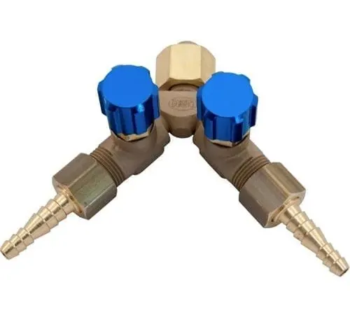Migatronic dual outlet for oxygen/argon pressure regulator 3/8”