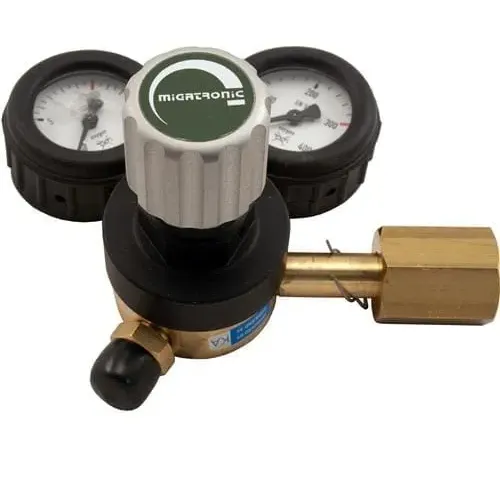 Migatronic oxygen pressure regulator with gauge