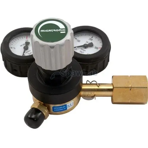 Migatronic Maxex regulator, 2 gauges, argon/mix, bottom connection