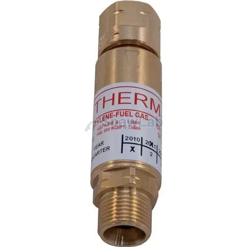 Migatronic thermal, non-resettable flashback arrestor for acetylene