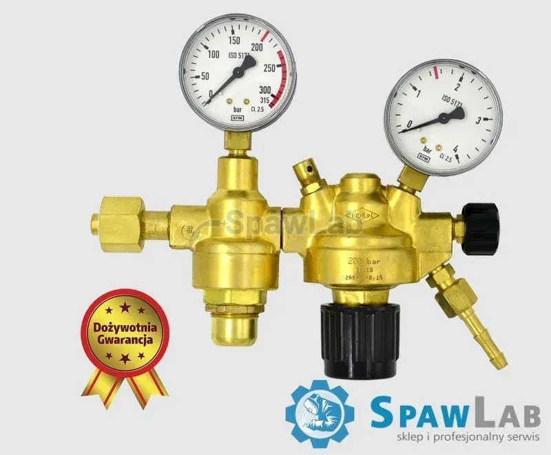 Perun two-stage cylinder regulator for argon