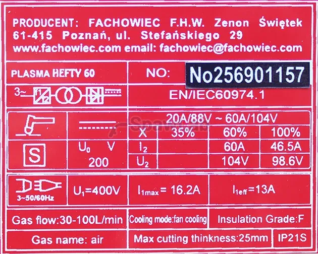 Plazma Przecinarka plazmowa HEFTY II 60 Welder Fantasy HOT, zdjęcie 7