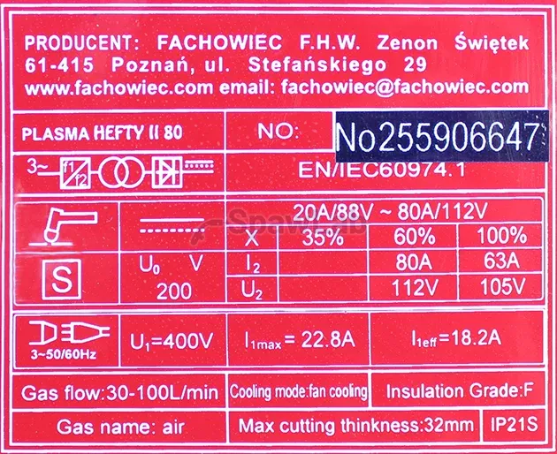 Plazma Przecinarka plazmowa HEFTY II 80 Welder Fantasy HOT, zdjęcie 7