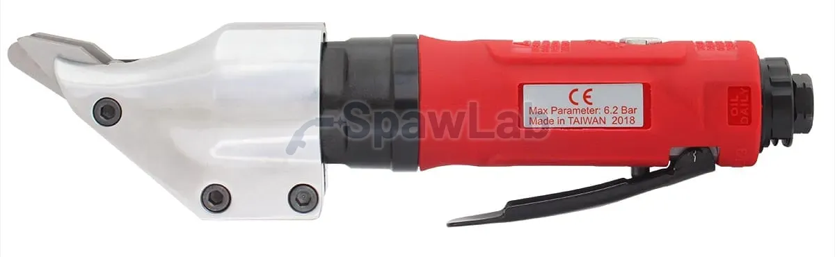Pneumatic shears for cutting sheet metal with torch straight