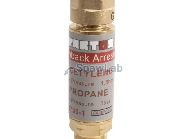 Spartus Flammenrückschlagsicherung für Flaschendruckminderer, Acetylen / Propan 3/8 LH