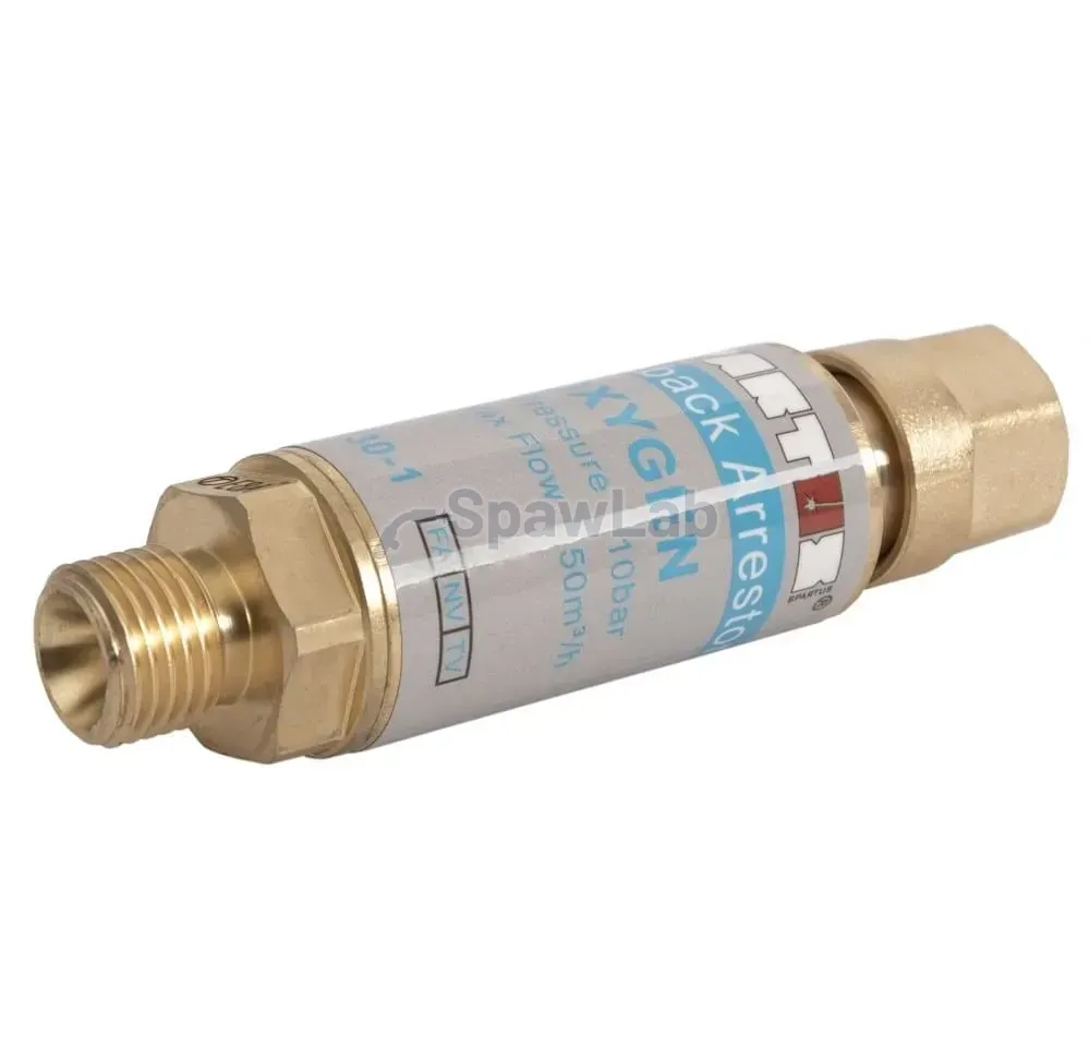 Spartus flashback arrestor for cylinder regulator, oxygen 1/4 RH, photo 2