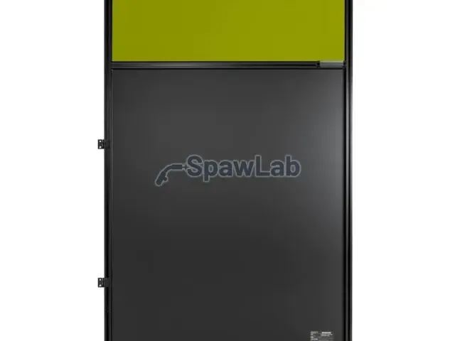 Spartus 1100×2000 curtain door with viewing window for laser workstation enclosures