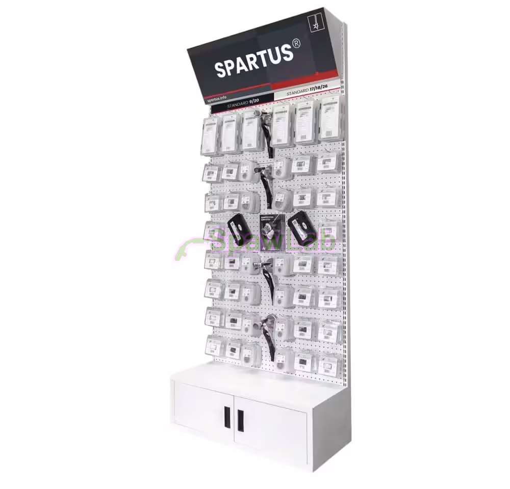 Spartus display stand with a set of TIG parts